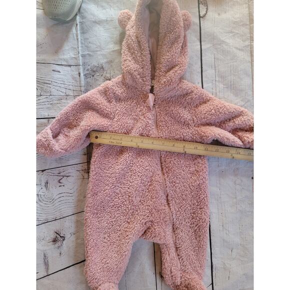 Kids Tales Pink Bear Winter One Piece Baby Jumper Size 3months W Hand Covers - Picture 7 of 9